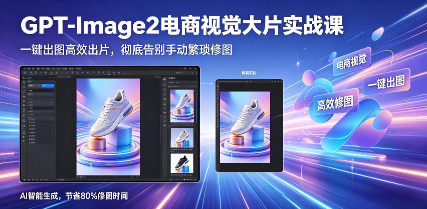 GPT-Image2电商视觉实战课：一键AI提效出图，告别手动修图，快速提升设计效率-趣咪跨境